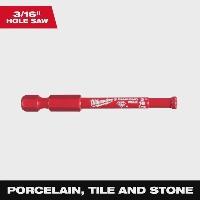 MILWAUKEE 49-56-0503 3/16" DIAMOND MAX HOLE SAW