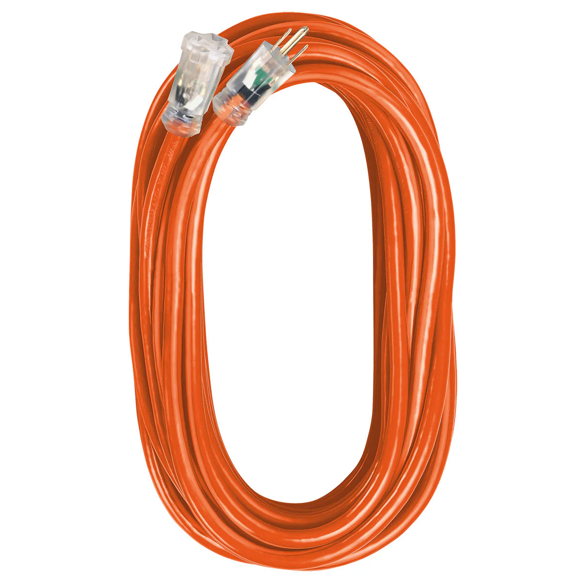 Voltec 05-00341 25ft 14/3 SJTW Orange/Black Ext Cord w/Lighted End, NEMA 5-15