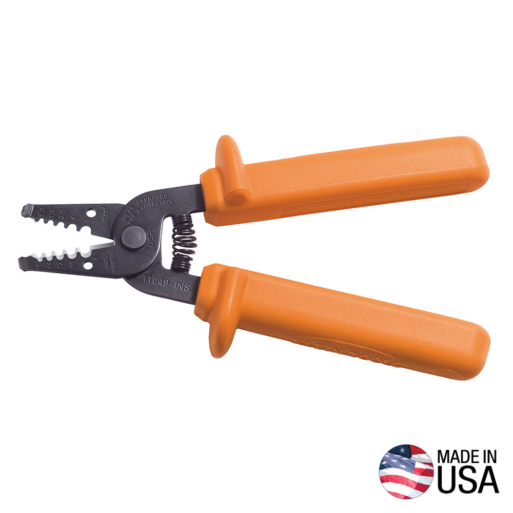KLEIN 11049-INS Wire Stripper/Cutter 8-16 AWG Stranded