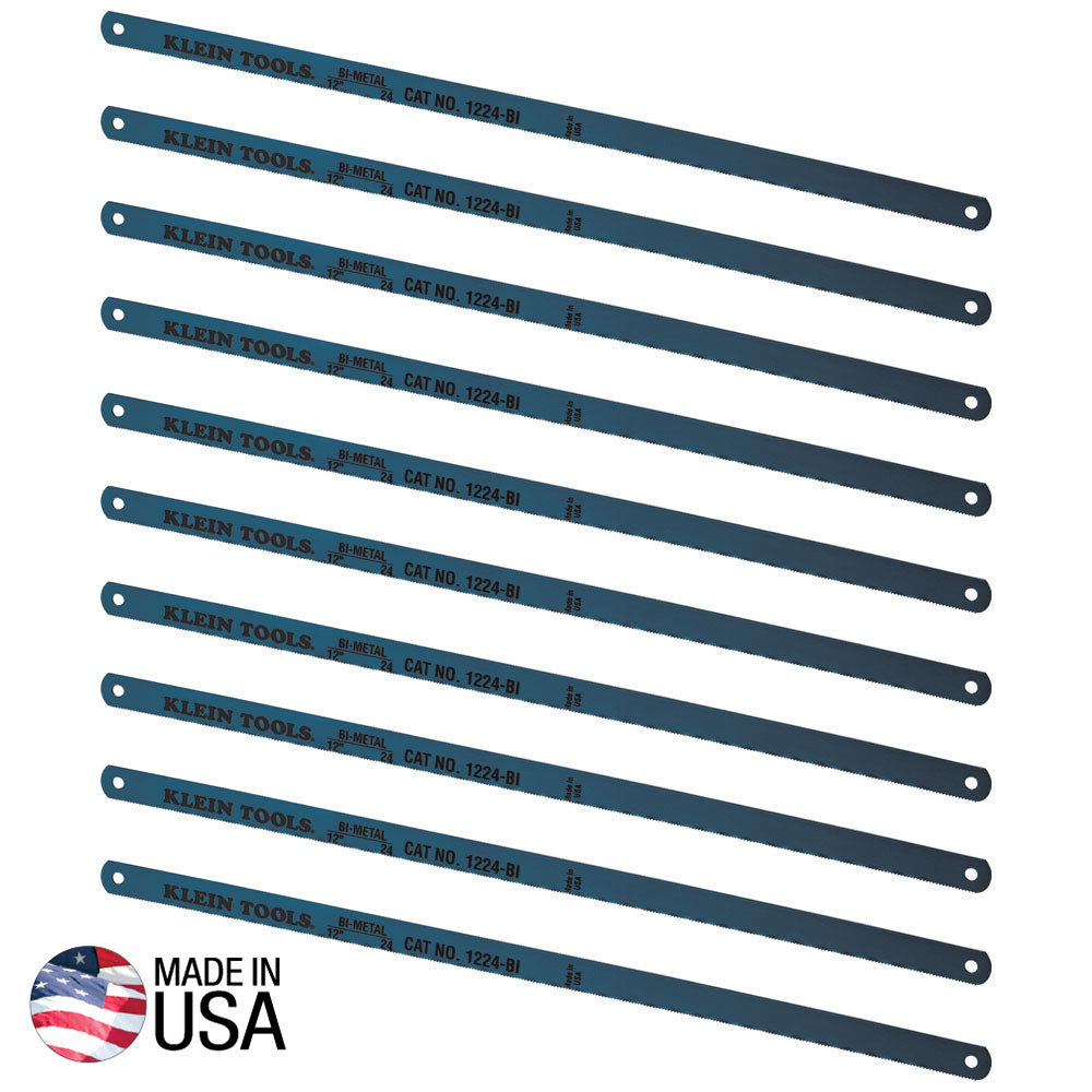 KLEIN 1224BI-P Bi-Metal Blades, 24 TPI, 12-Inch, 10-Pack