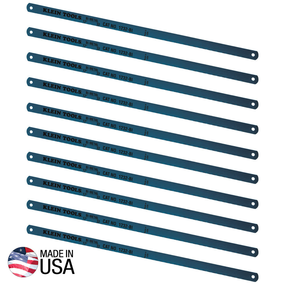 KLEIN 1232BI-P Bi-Metal Blades, 32 TPI, 12-Inch, 10-Pack