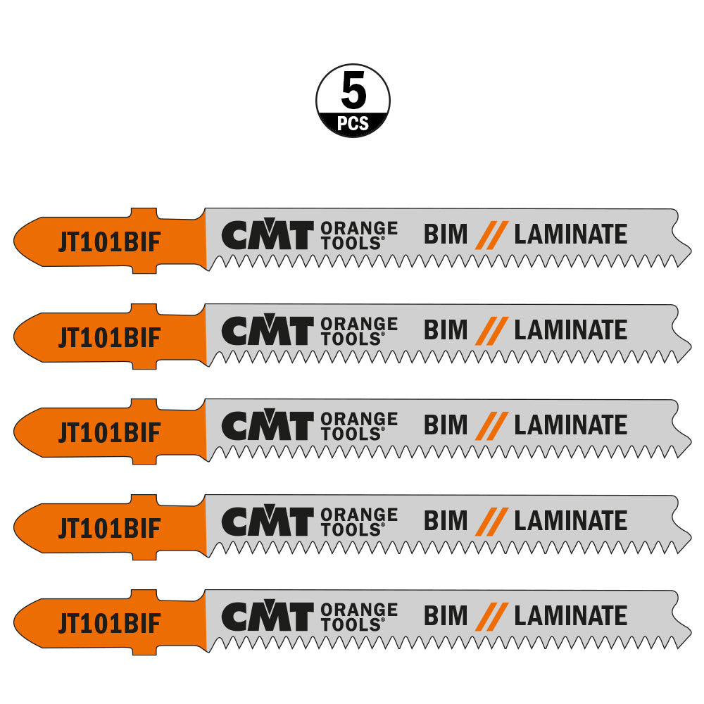 CMT JT101BIF-5 JIG SAW BLADES LAMINATE/FINE STRAIGHT (BIM) 3-1/4?x 15TPI (5-PCS.)