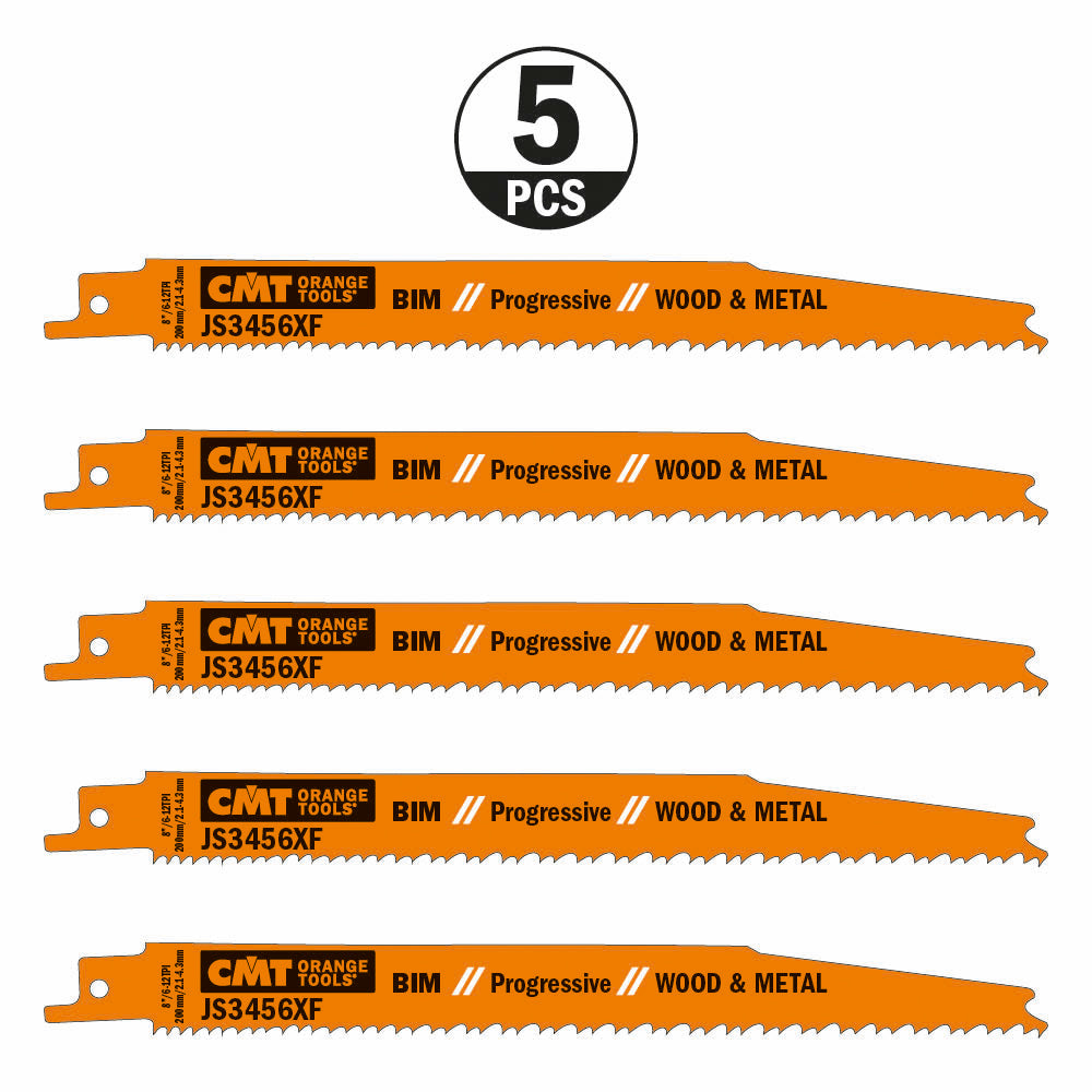 CMT JS3456XF-5 RECIPROCATING SAW BLADES for WOOD & METAL (BIM) 8