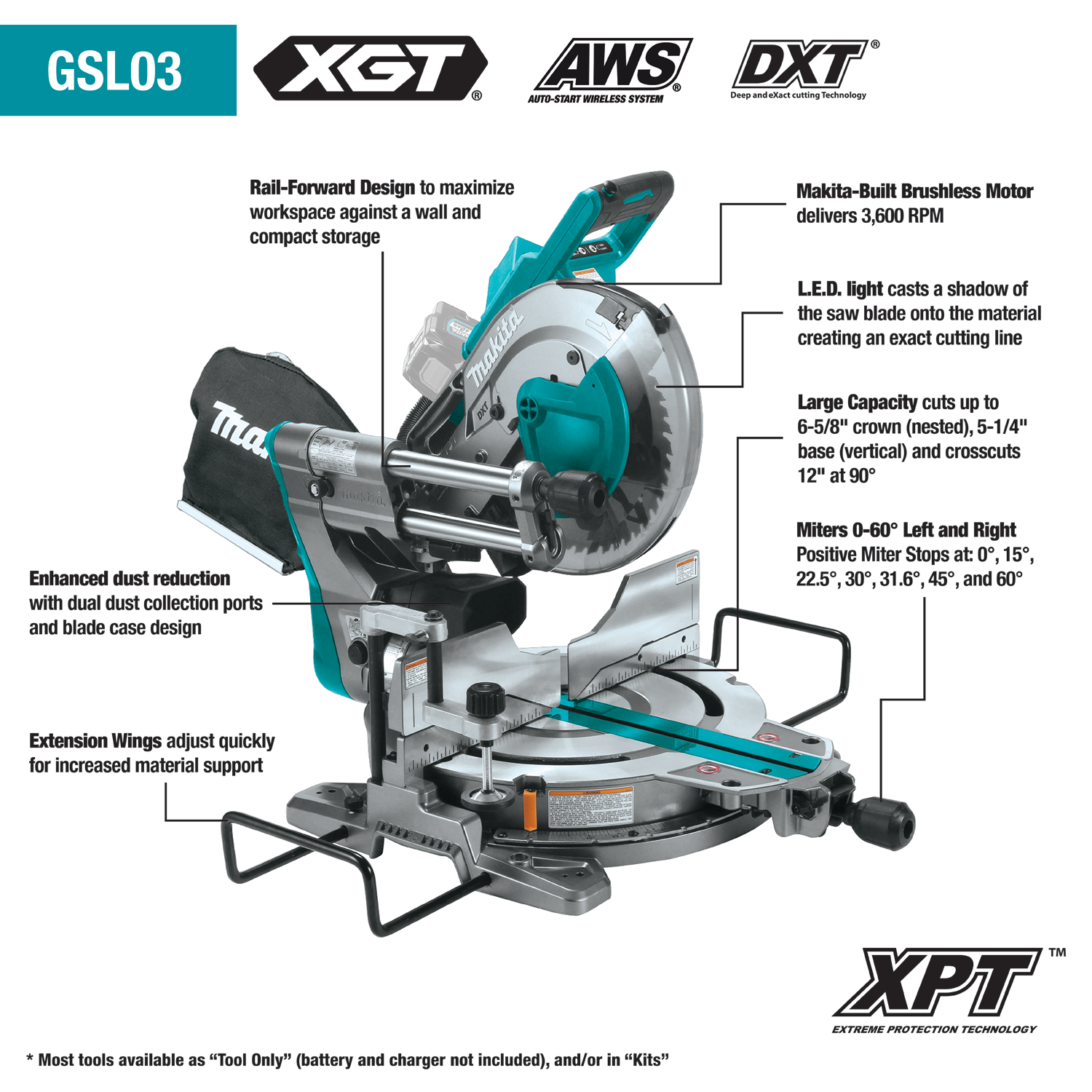 MAKITA GSL03M1 40V MAX XGT 10