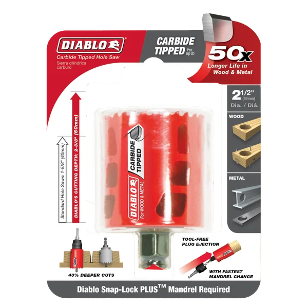 Diablo 2-1/2 (64MM)CARBIDE GP HOLESAW DHS2500CT