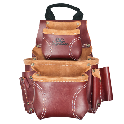 CLC 21685 8 Pocket Construction Worker's Heavy Duty Leather Tool & Nail Bag