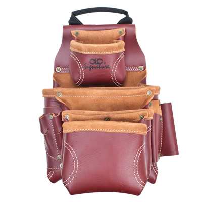 CLC 21687 9 Pocket - Construction Worker's Heavy Duty Leather Nail & Tool Bag