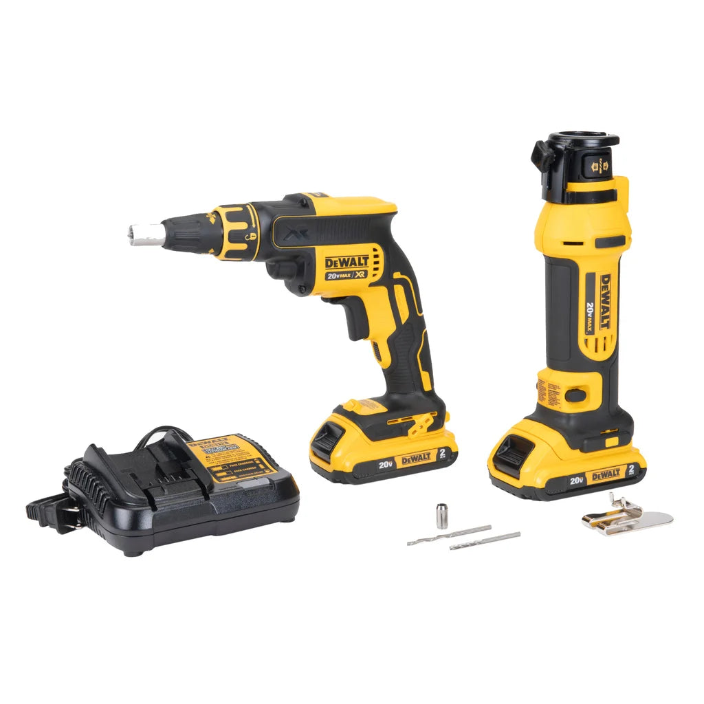 DeWalt DCK263D2 20V MAX* Brushless Drywall Screwgun & Cut-Out Tool Combo Kit (2.0ah)