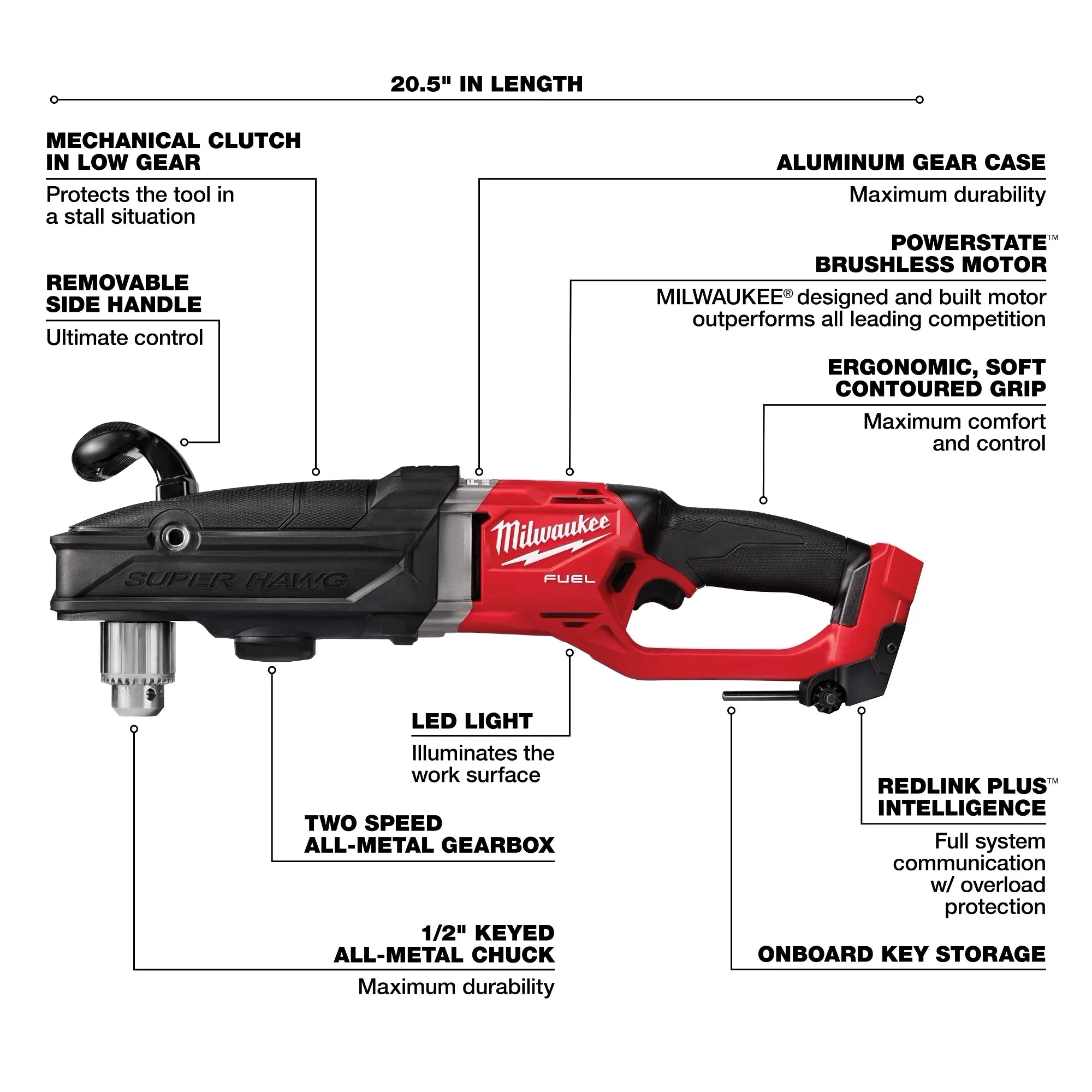 MILWAUKEE 2809-20 M18 FUEL SUPER HAWG 1/2
