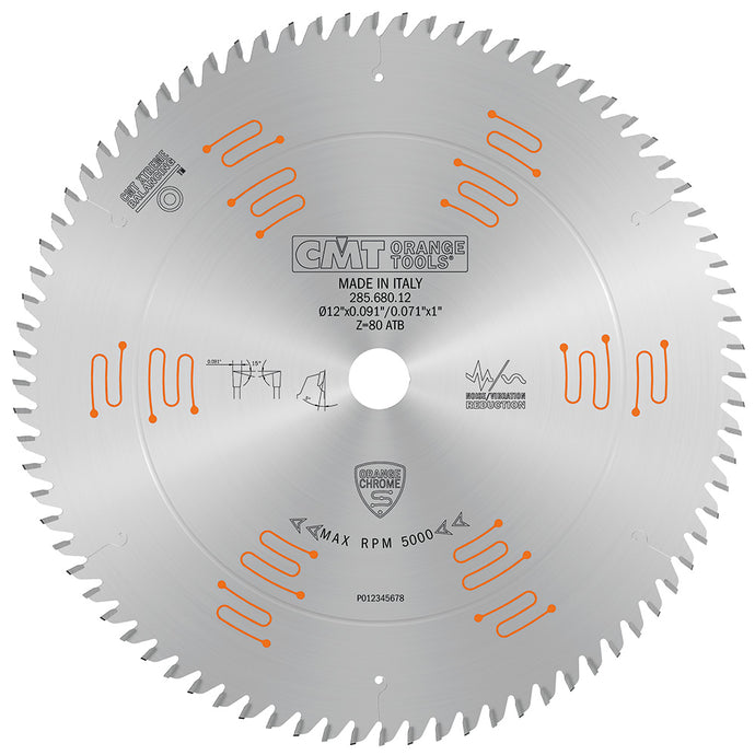 CMT 285.680.12 FINE FINISH SLIDING COMPOUND 12x0.094/0.071x1 T=80 ATB 285.680.12