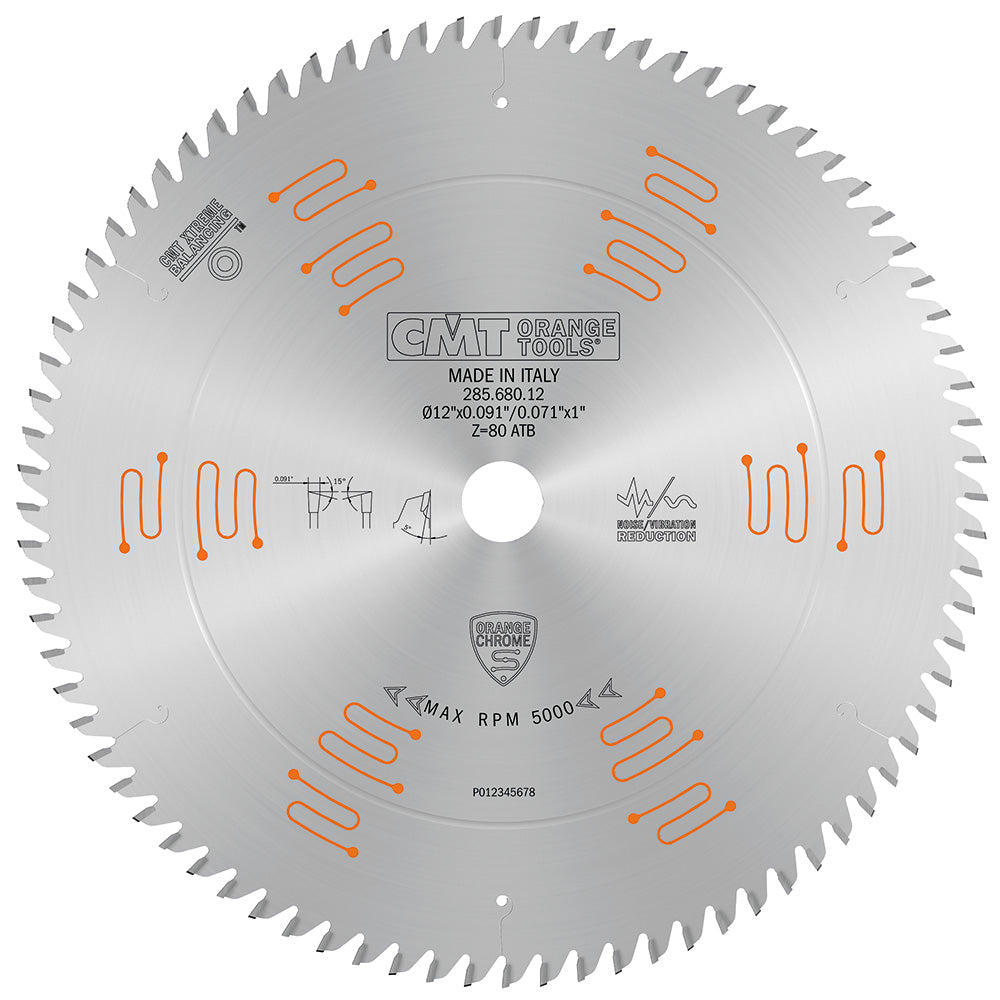 CMT 285.680.12 FINE FINISH SLIDING COMPOUND 12x0.094/0.071x1 T=80 ATB 285.680.12