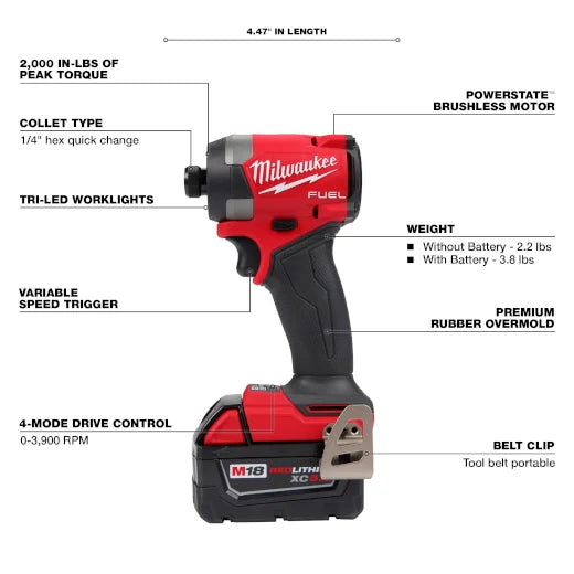 MILWAUKEE 2953-22 M18 FUEL IMPACT DRIVER XC KIT