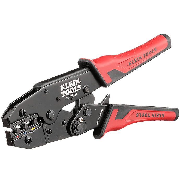 KLEIN 3005CR Ratcheting Crimper, 10-22 AWG - Insulated Terminals