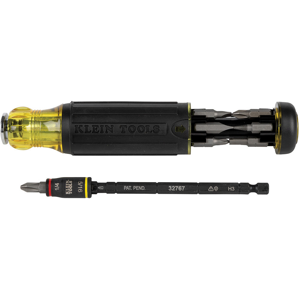 KLEIN 32304 14-in-1 HVAC Adjustable-Length Impact Screwdriver with Flip Socket