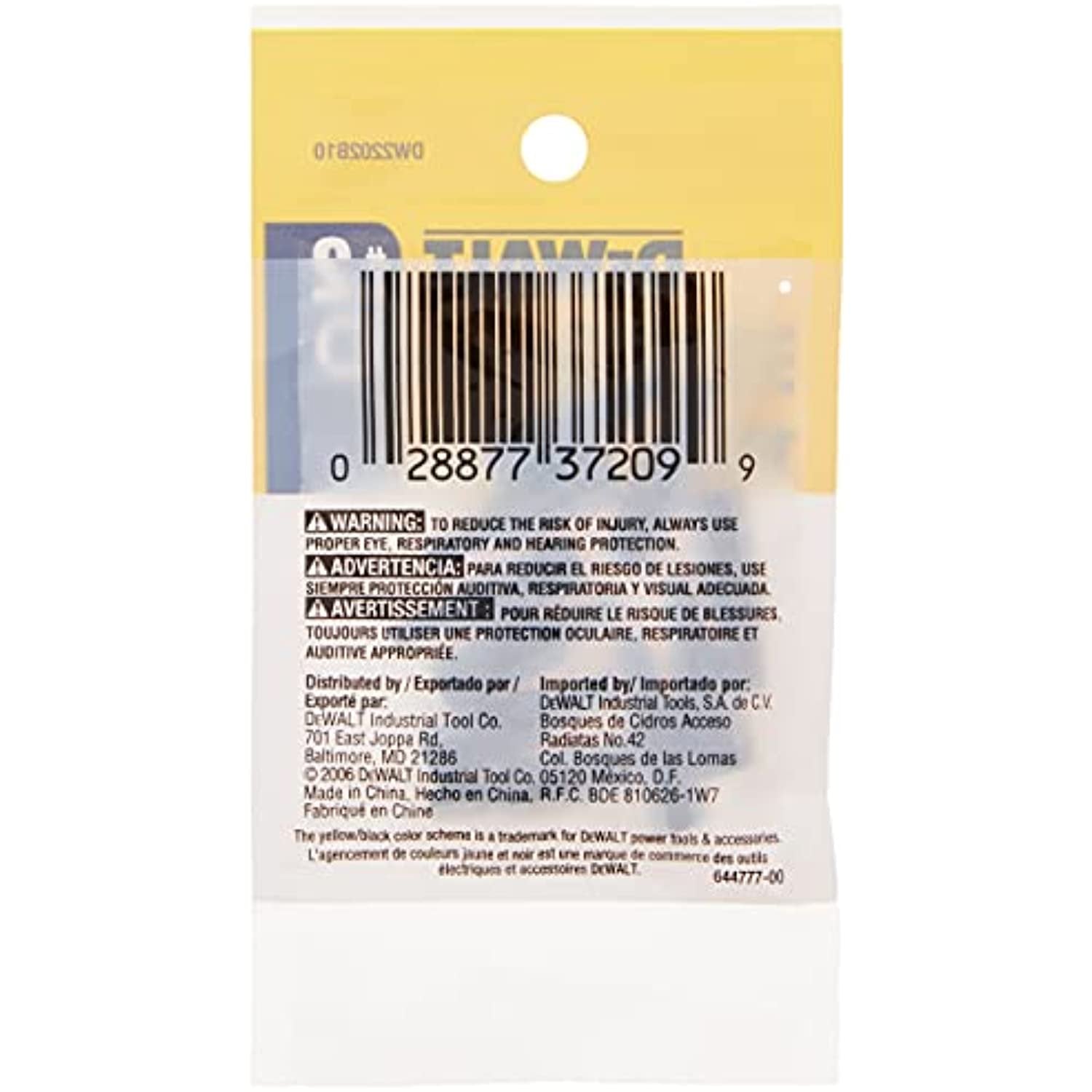 DeWalt DW2202B10 NO2 SQUARE RECESS 1IN BIT TIP10 PK
