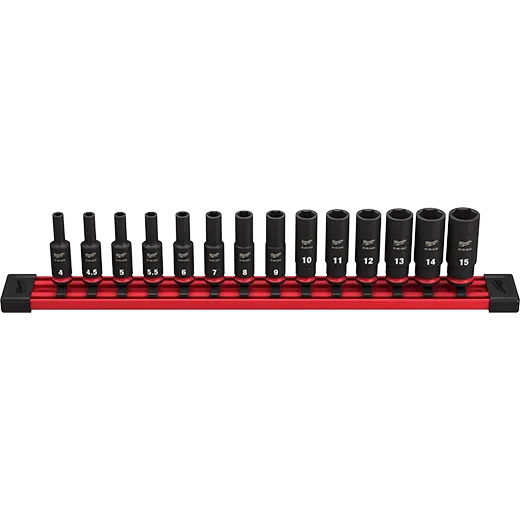 MILWAUKEE 49-66-7003 1/4 DR 14PC METRIC DEEP IMPACT SOCKET SET