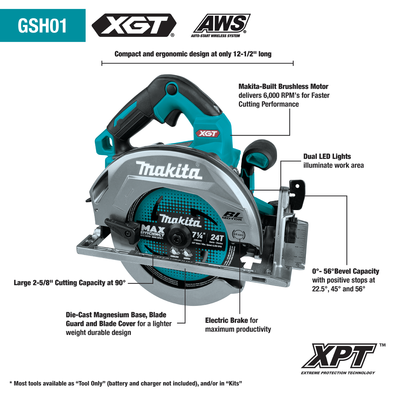 MAKITA GSH01M1 40V MAX XGT BRUSHLESS 7-1/4