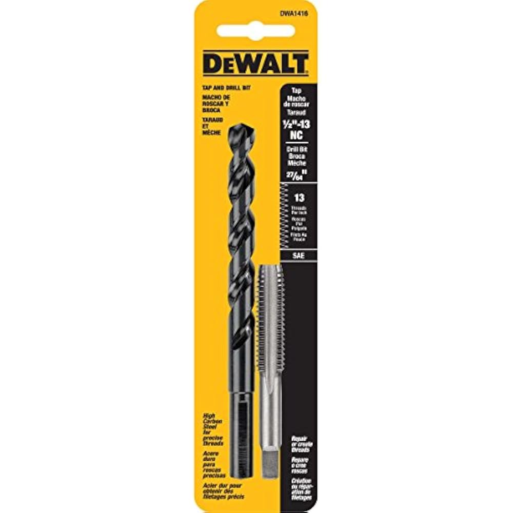 DeWalt DWA1416 DRILL & TAP SET, 1/2-13NC THRD 2PC