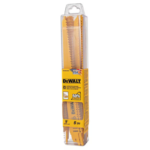 DeWalt DW4803B25 9IN 6TPI TAPER BK BLD-25