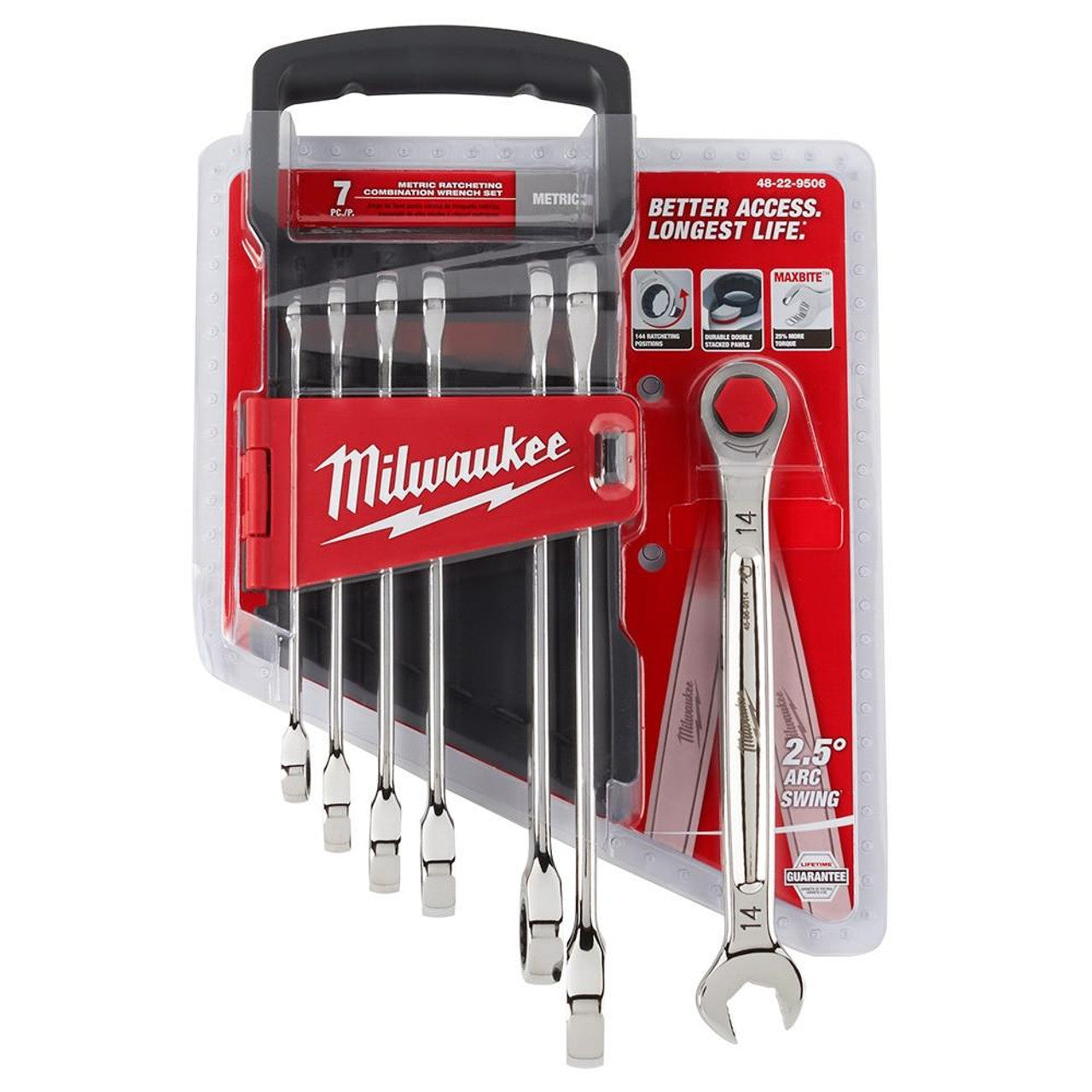 MILWAUKEE 48-22-9506 7PC RATCHET COMBO WRENCH - METRIC