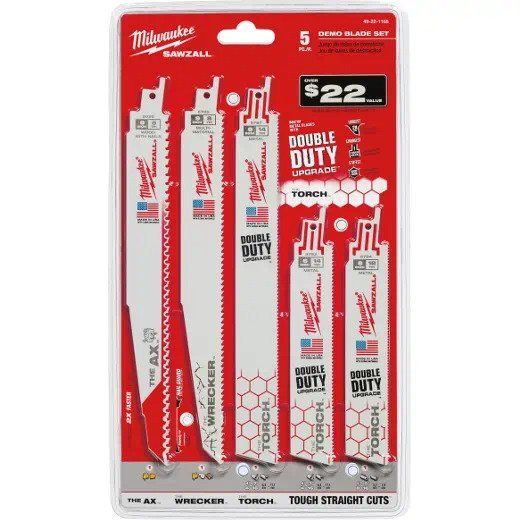 MILWAUKEE 49-22-1105 SAWZALL DEMOLITION BLADE SET - 5PC