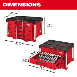 Milwaukee 48-22-9493 64pc. Hand Tool Set with PACKOUT™ 4-Drawer Tool Box