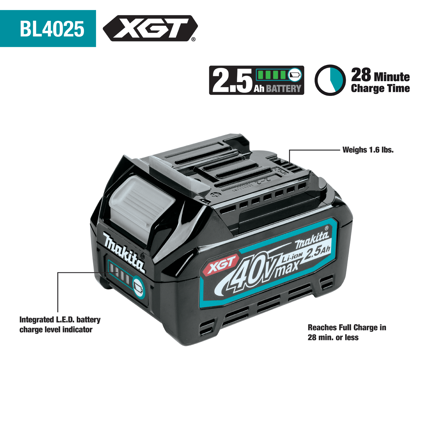 MAKITA GT201M1D1 40V MAX XGT 2PC COMBO KIT (Hammer Driver-Drill/Impact Driver)