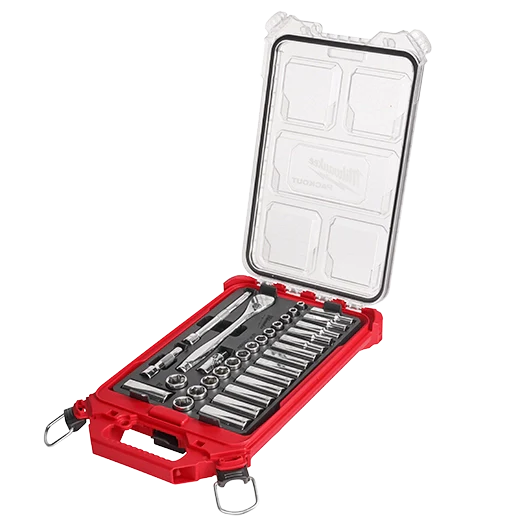 MILWAUKEE 48-22-9482 3/8" DRIVE 32PC METRIC RATCHET/SOCKET SET W/PACKOUT COMPACT LOW-PROFILE ORGANIZER