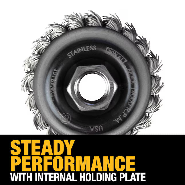 DeWalt DW4910S HP STAINLESS KNOTTED CUP BRUSH