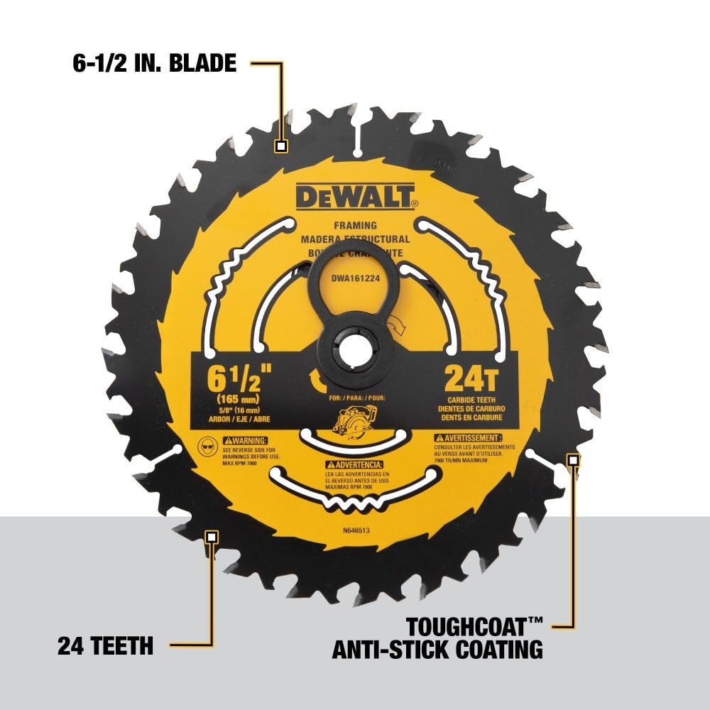 DeWalt DWA161224 6 1/2IN 24T BLISTER