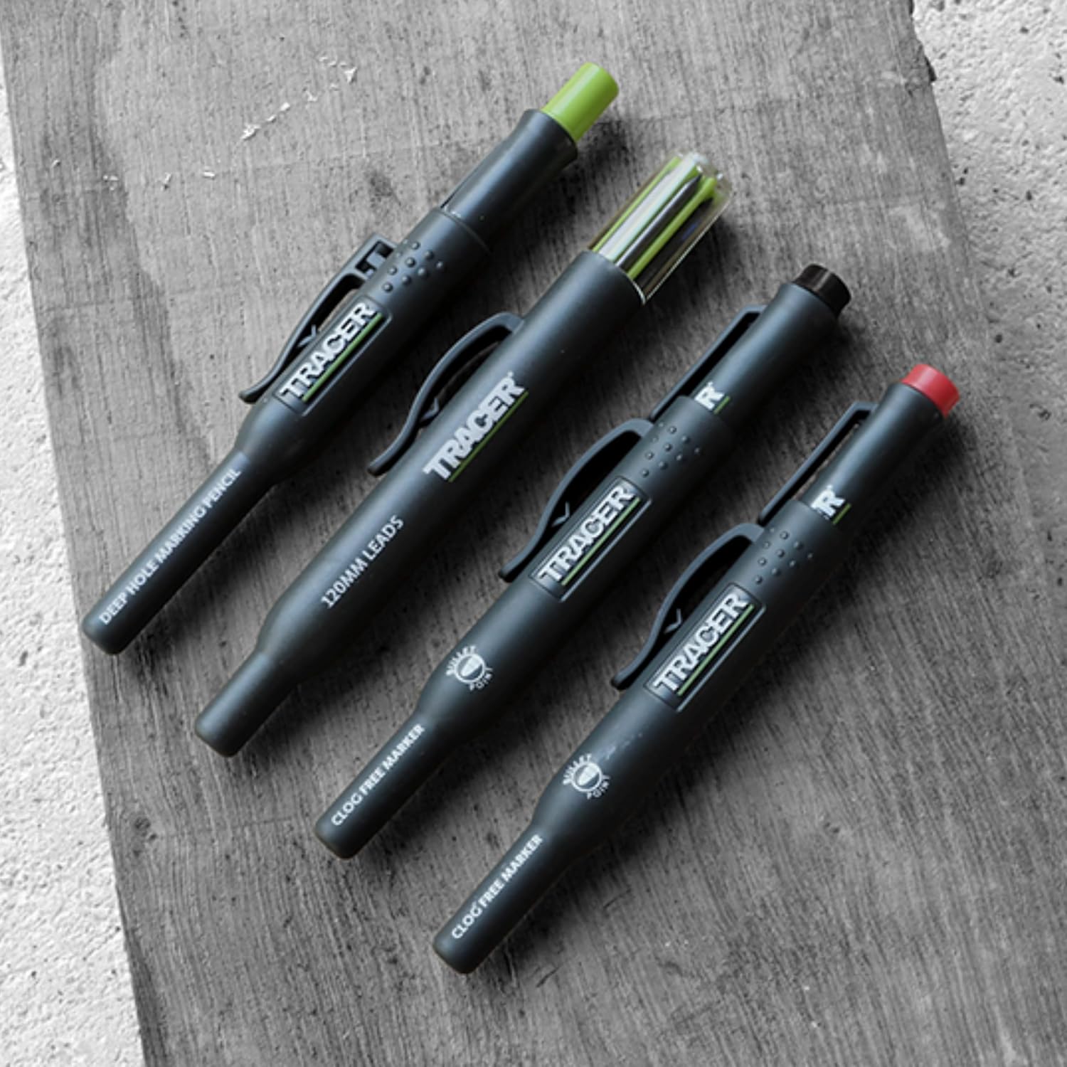 Tracer AMK4 Marking Kit - Deep Hole Pencil, alh1 lead set and 2 Clog free Markers with Holsters