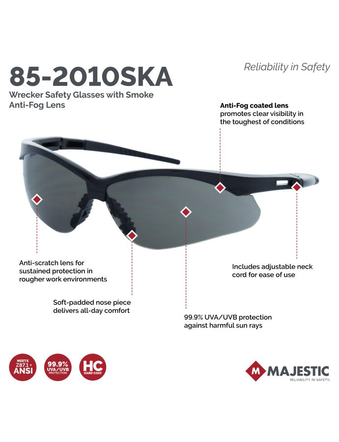 Majestic Glove MAJ-85-2107SKA IN-SIGHT PRO,Z87.1,AF,SMOKE AF LENS
