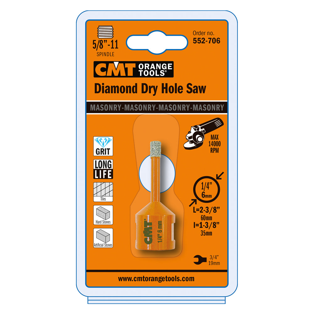 CMT 552-706 DIAMOND DRY HOLE SAW 1/4