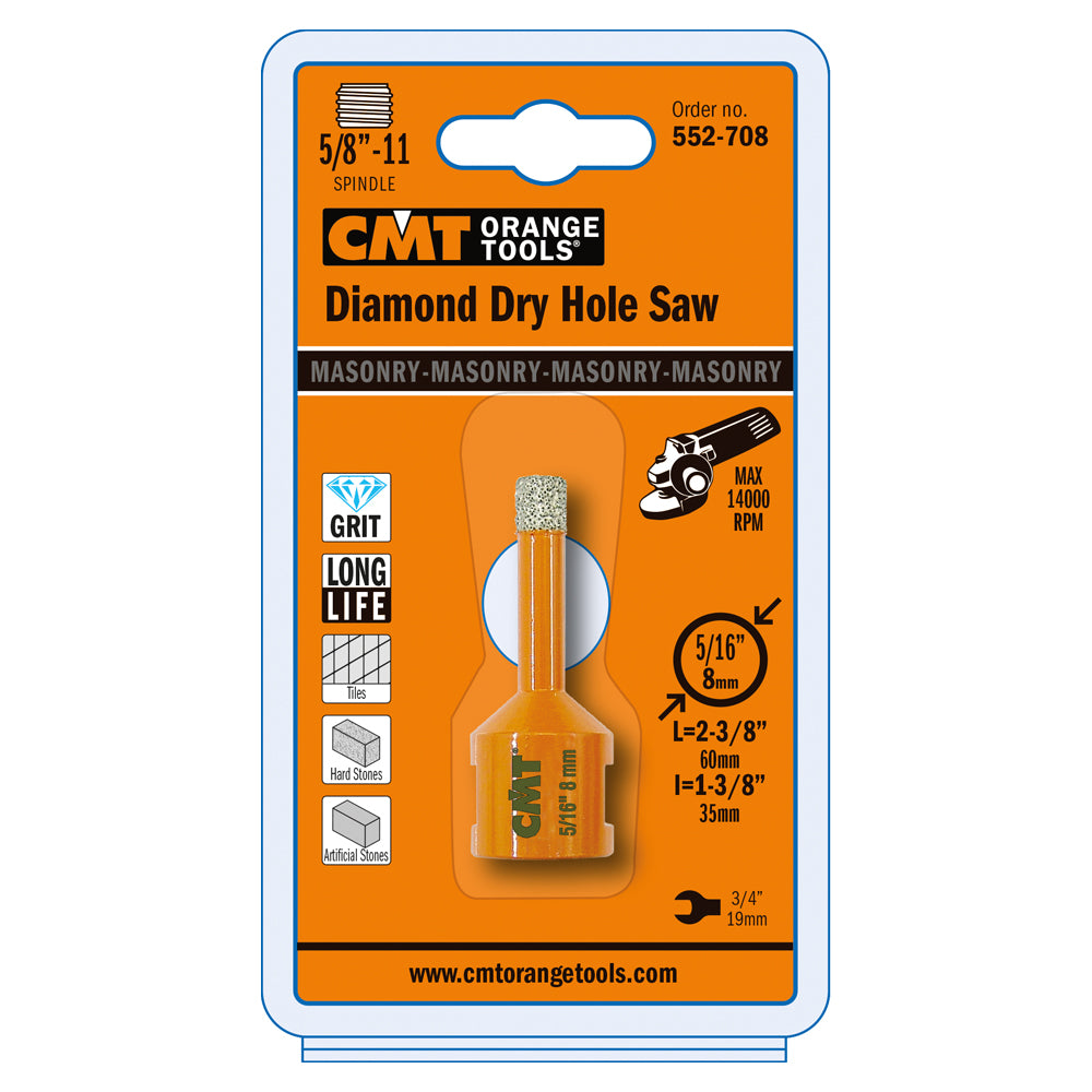 CMT 552-708 DIAMOND DRY HOLE SAW 5/16
