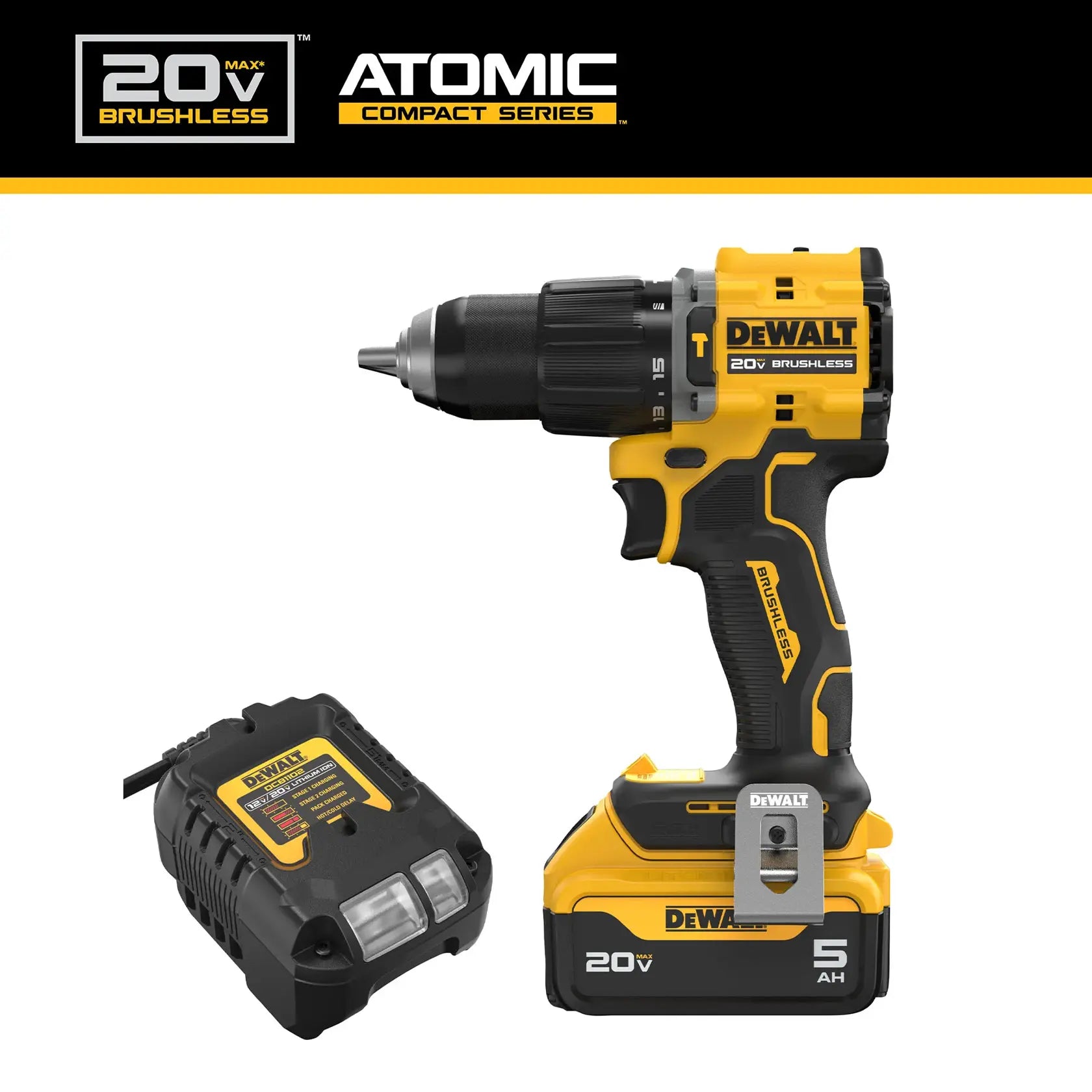 DeWalt DCD799P1 ATOMIC?20V MAX* 1/2IN HAMMER DRILLL KIT