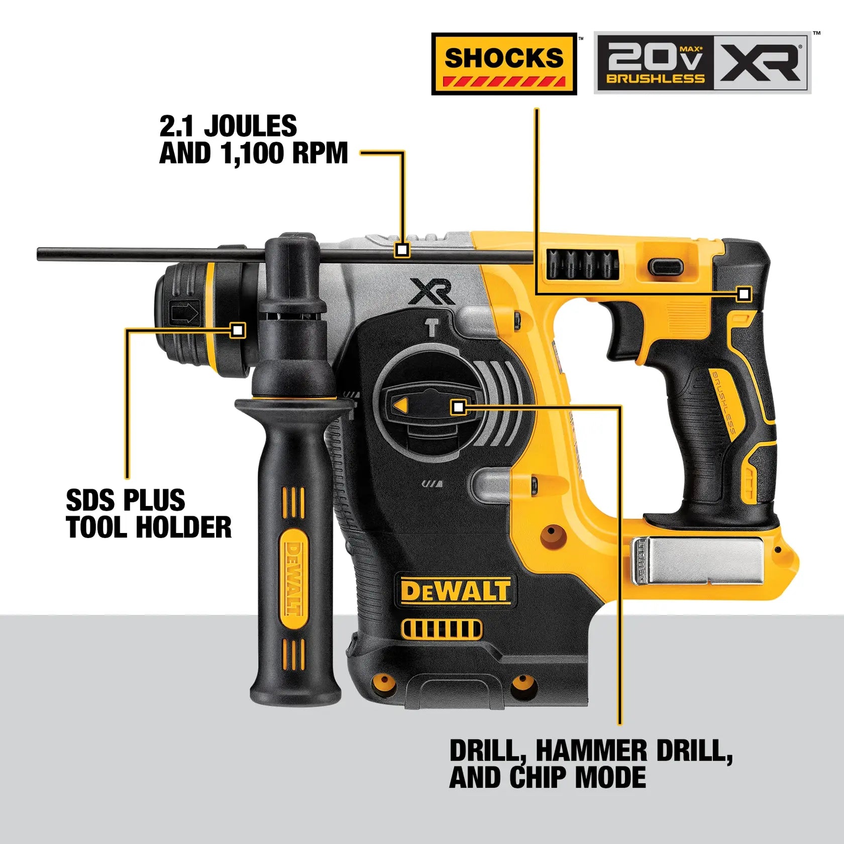 DeWalt DCH273B 1IN 20V MAX SDS PLUS ROTARY HAMMER