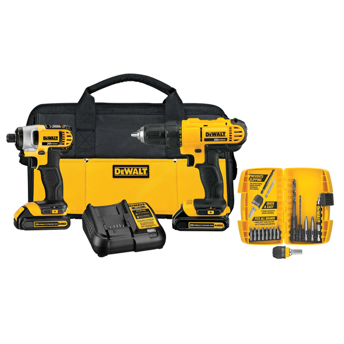 DeWalt DCK241C2 20V MAX LI-ION CMPCT 2-TL KIT/ACCY