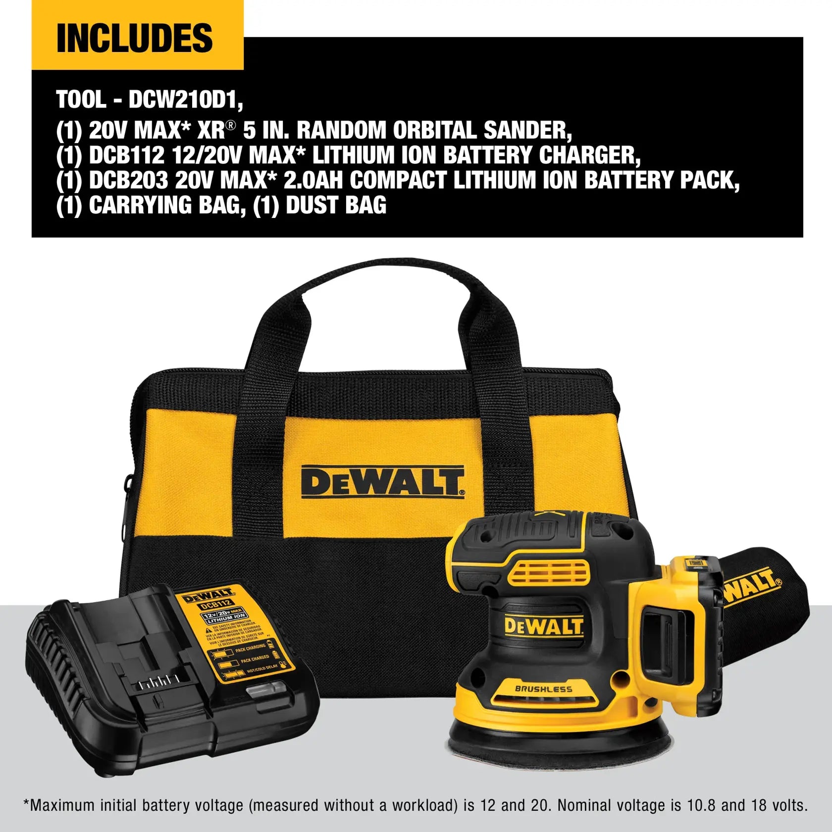 DeWalt DCW210D1 MAX BRUSHLESS 5IN ROS
