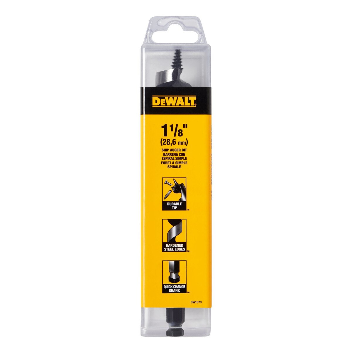 DeWalt DW1673 1-1/8IN SHT PWR SHIP AUGR