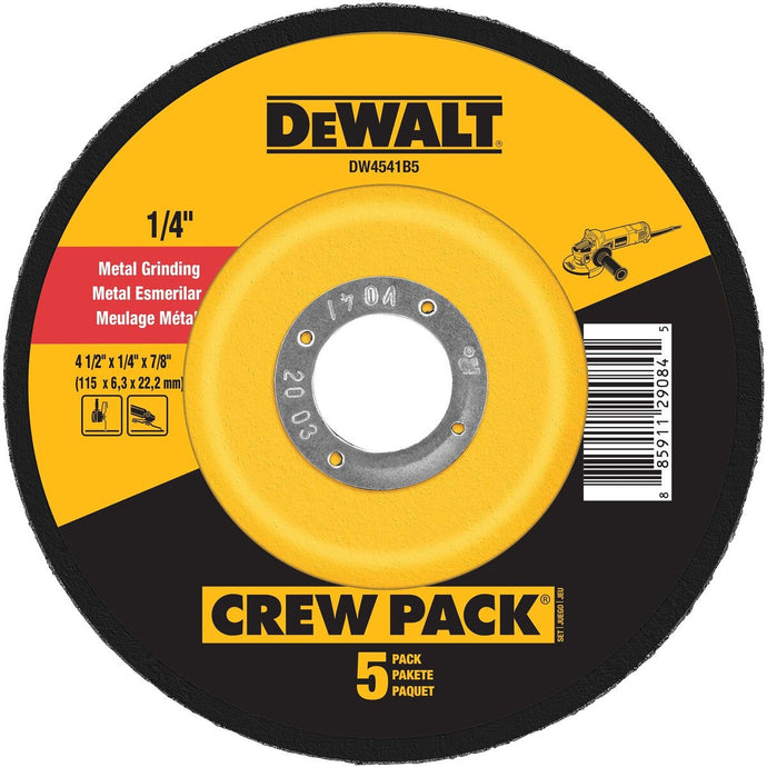 DeWalt DW4541B5 4-1/2 X 1/4 X 7/8IN FAST CUTTING ABR 5PK