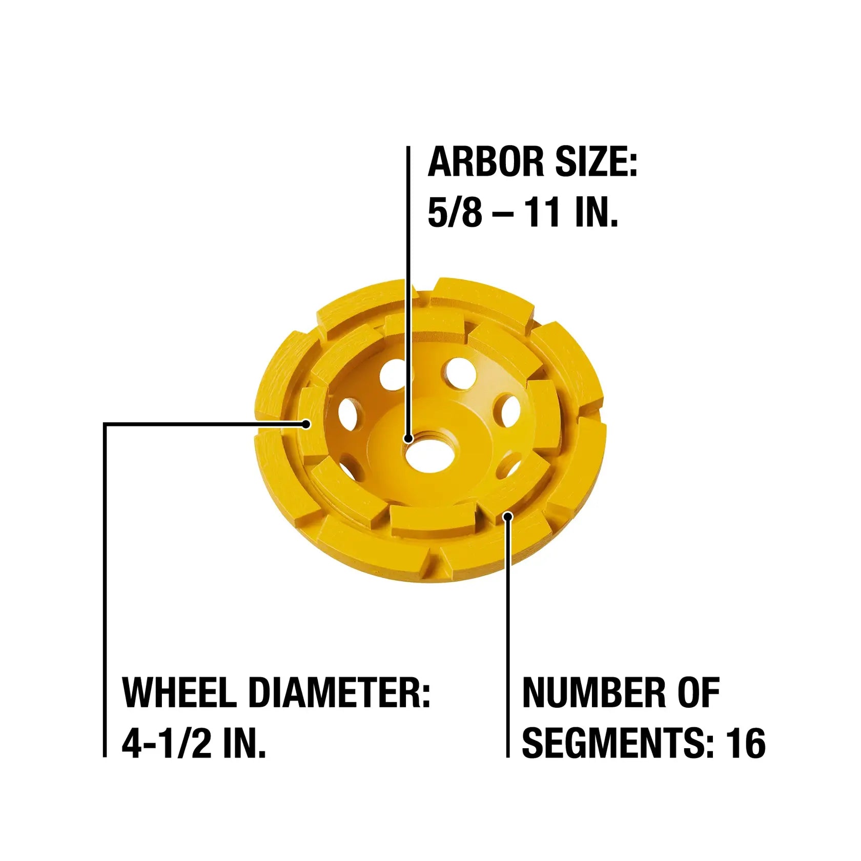 DeWalt DW4774 4-1/2IN DOUBLE ROW DIAMOND CUP WHEEL