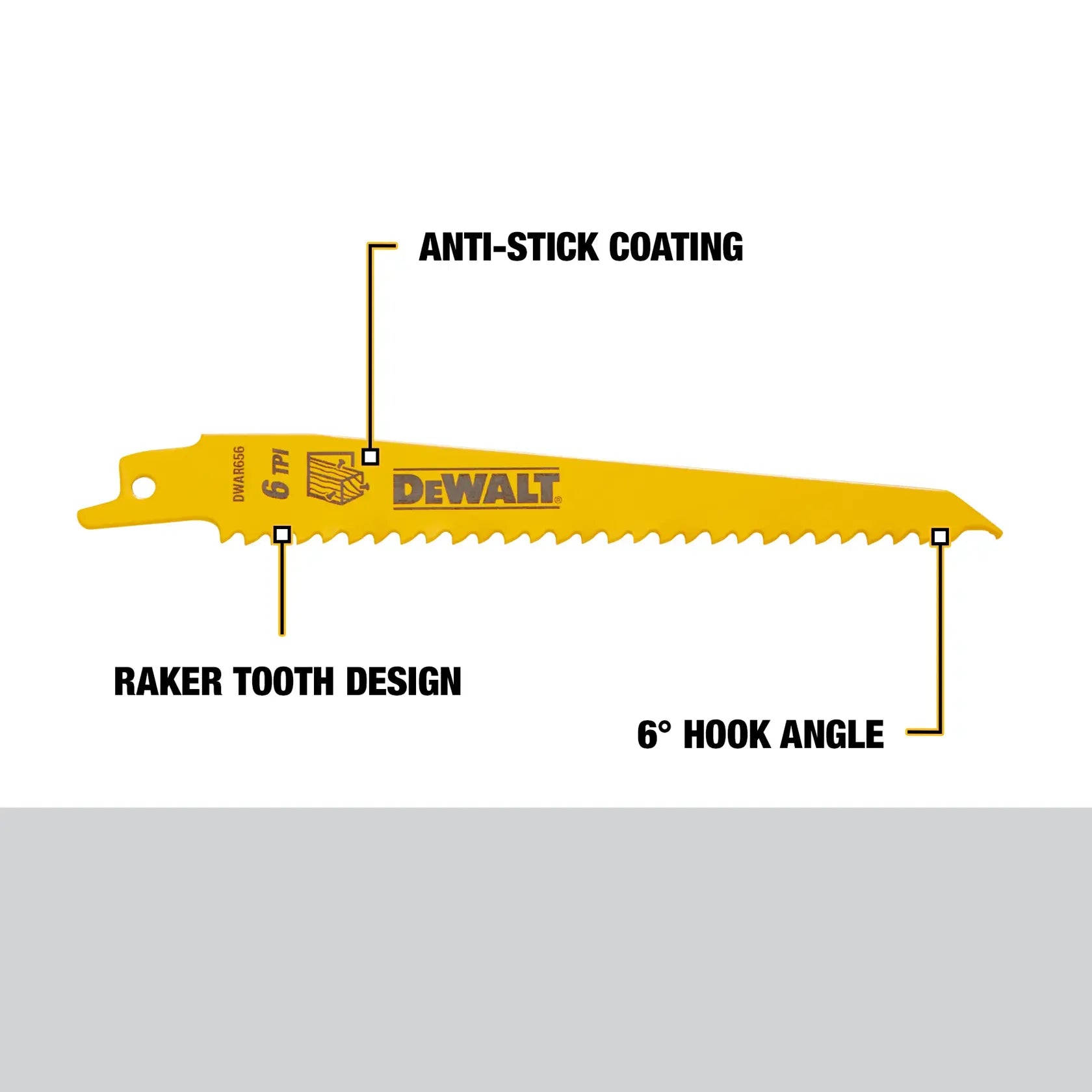 DeWalt DW4802N25 6 6TPI TAPER BK BLADE-25N