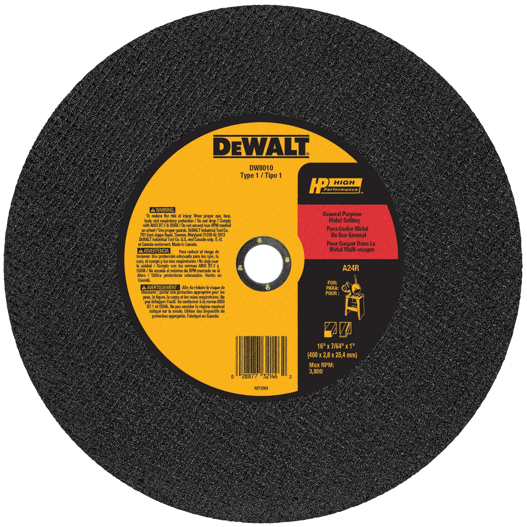 DeWalt DW8010 16X7/64X1 GEN PURP STAT CUT-OFF WHL