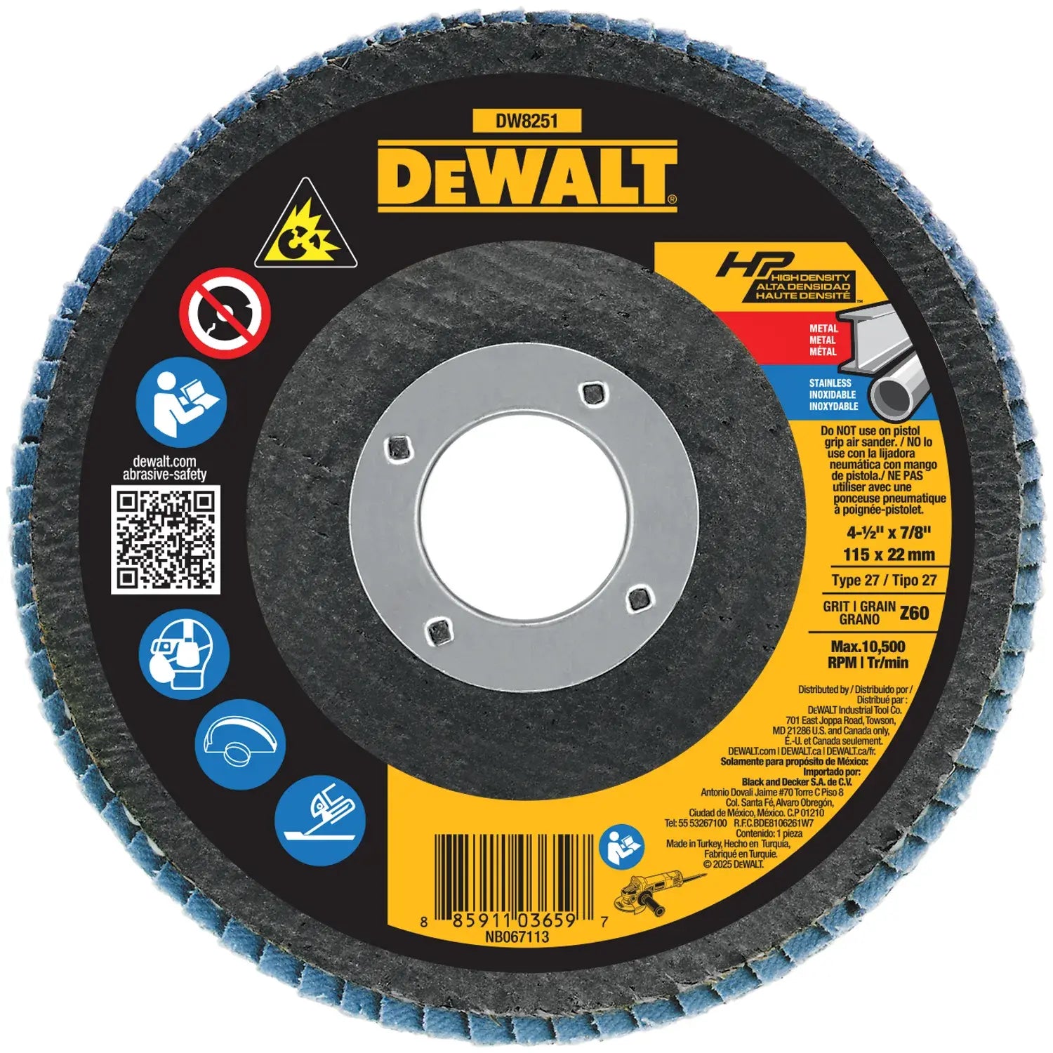 DeWalt DW8251 4-1/2 X 7/8 60G T27 XP JUMBO FLAP
