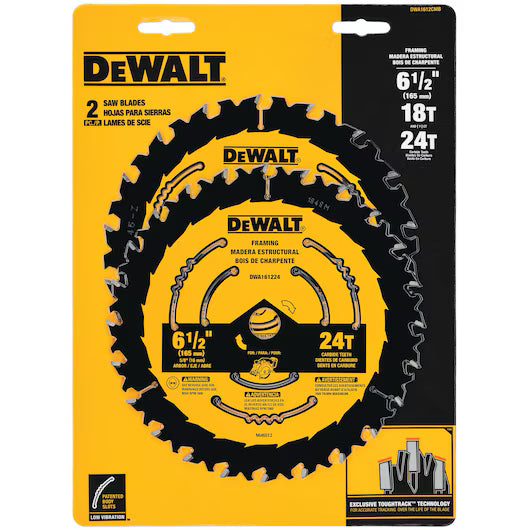 DeWalt DWA1612CMB COMBO PACK- 6 1/2IN 18T & 24T