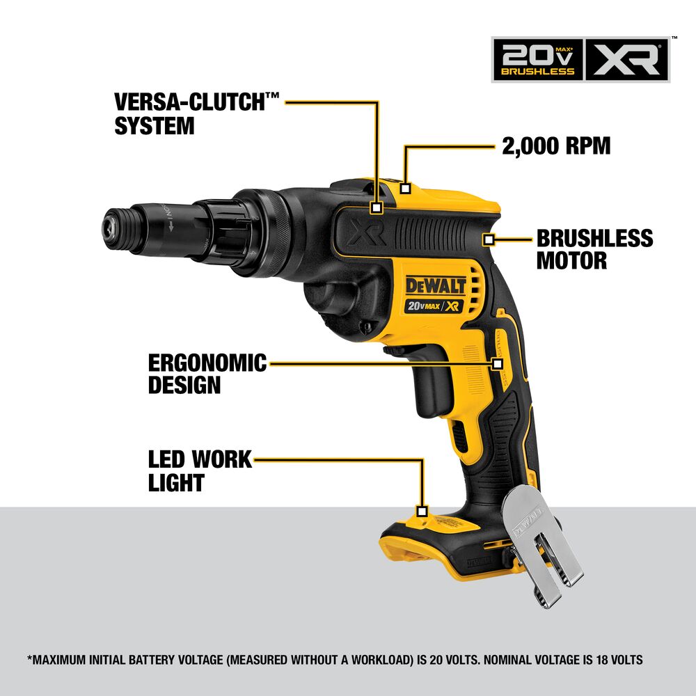 DEWALT DCF622B 20V MAX XR VERSA-CLUTCH SCREWGUN BARE