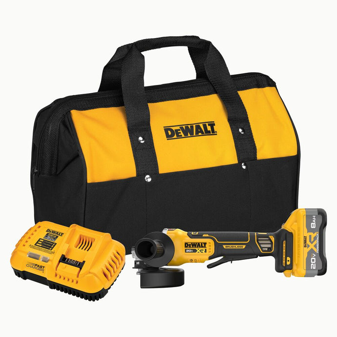 DEWALT DCG410WW1 20V MAX XR 4.5-5" VS ANGLE GRINDER 8.0AH KIT