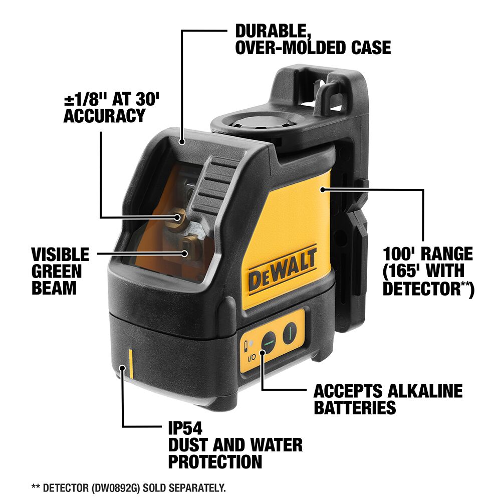 DEWALT DW088CG GREEN CROSS LINE LASER