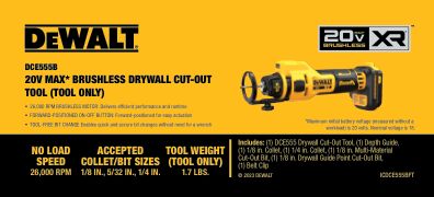 DEWALT DCE555B 20V MAX DRYWALL CUT-OUT TOOL BARE