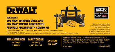 DEWALT DCK2100P2 20V MAX* FLEXVOLT ADVANTAGE 2PC COMBO KIT
